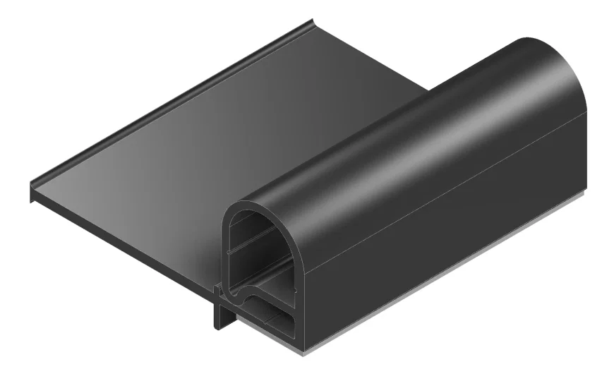 1000035108 – JAEGER Slide Out Seal, Single Bulb With 2 Inch Wipe 30 Foot Length 1.13 Inch Bulb Height Black Polymer O...